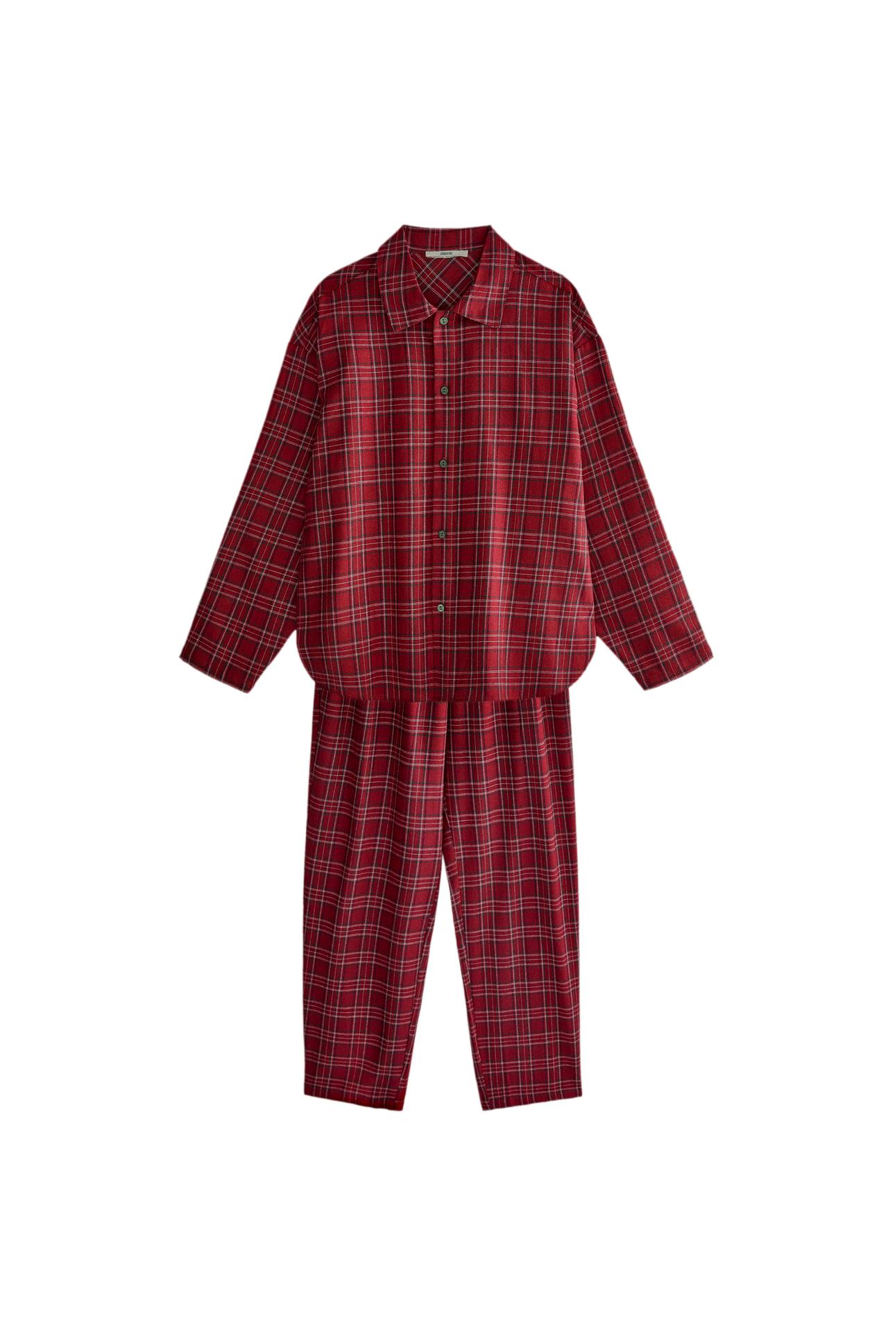 MEN'S CHRISTMAS CHECK FLANNEL SET OF PYJAMAS (SET OF 2)