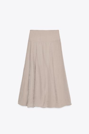DOUBLE LAYER MIDI SKIRT - Taupe grey de Zara - Image 6
