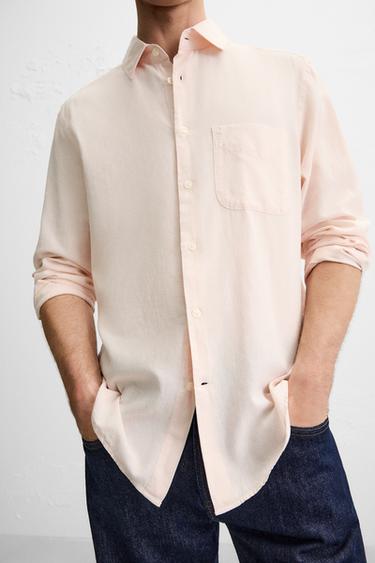 REGULAR FIT SHIRT - Light pink by Zara