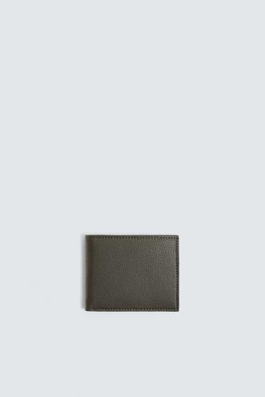 TEXTURED WALLET - Green by Zara