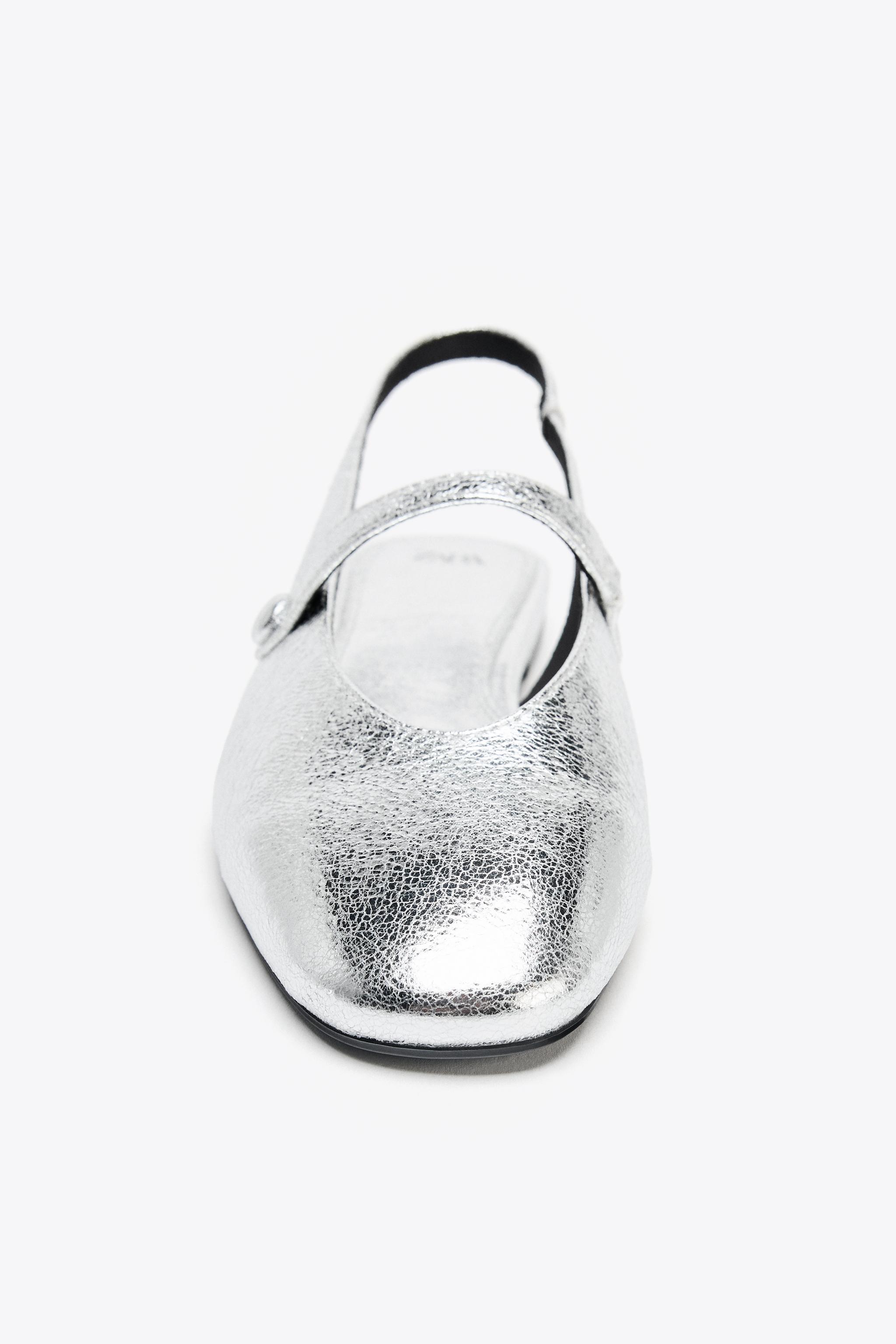 METALLIC EFFECT BALLET FLATS