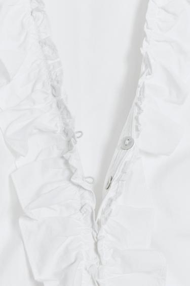 TOP EN NYLON À VOLANTS - Blanc de Zara - Image 6