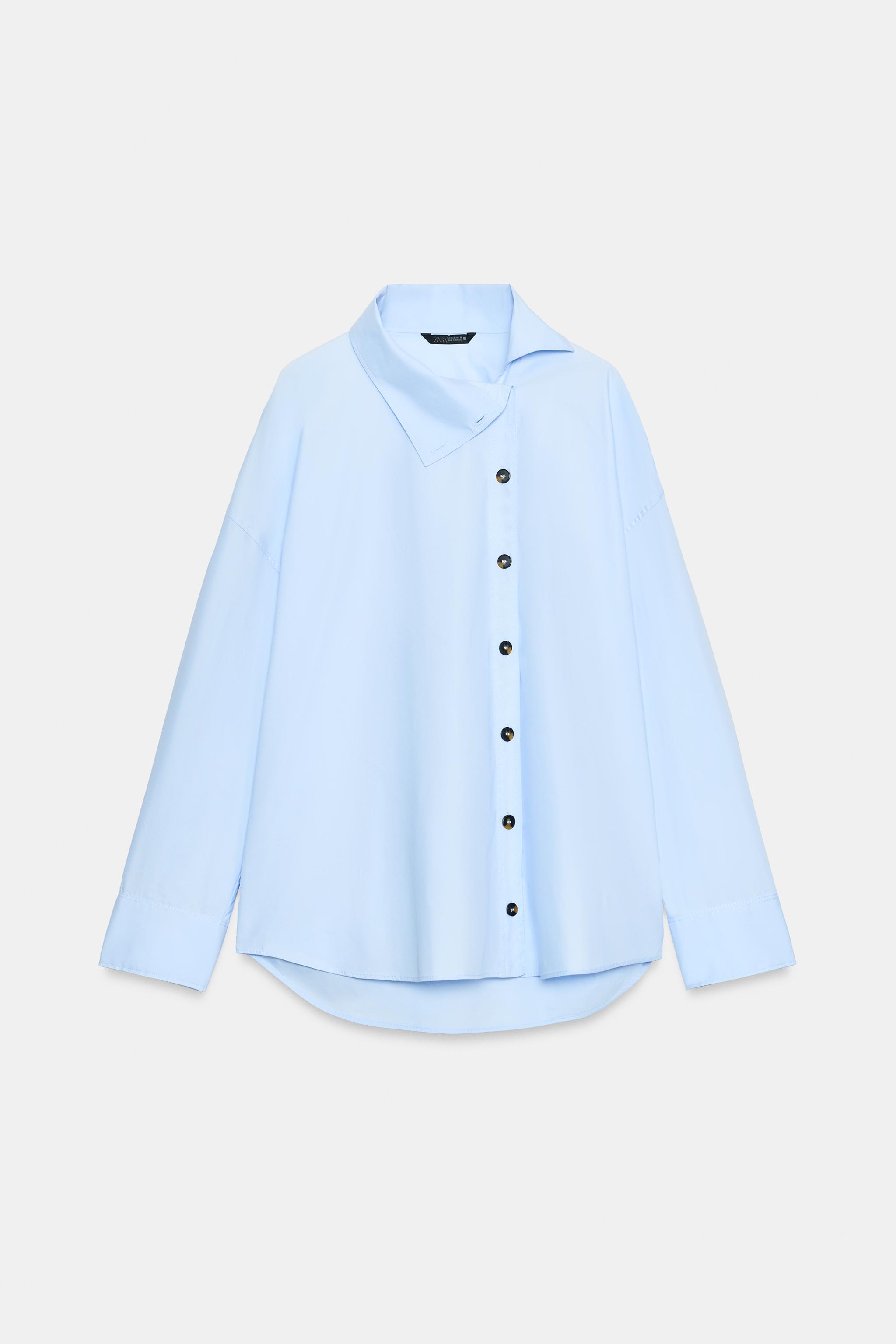 HIGH-NECK POPLIN SHIRT