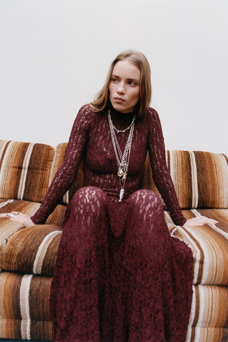 Dress Vestido Longo Xadrez Zara Vestido De Renda Zara VESTIDO MIDI