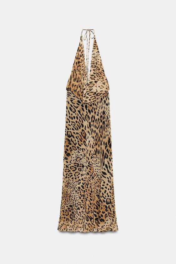 VESTIDO MIDI ESTAMPADO ANIMAL - Leopardo de Zara - Imagen 0
