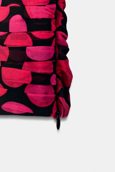 POLKA DOT TOP WITH BOW - Black / Fuchsia by Zara - Image 3