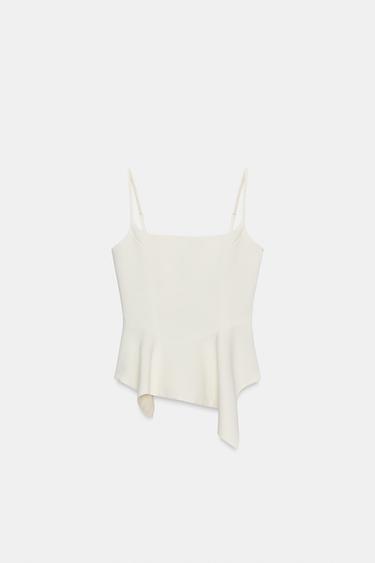 ZW COLLECTION PEPLUM TOP - Ecru by Zara