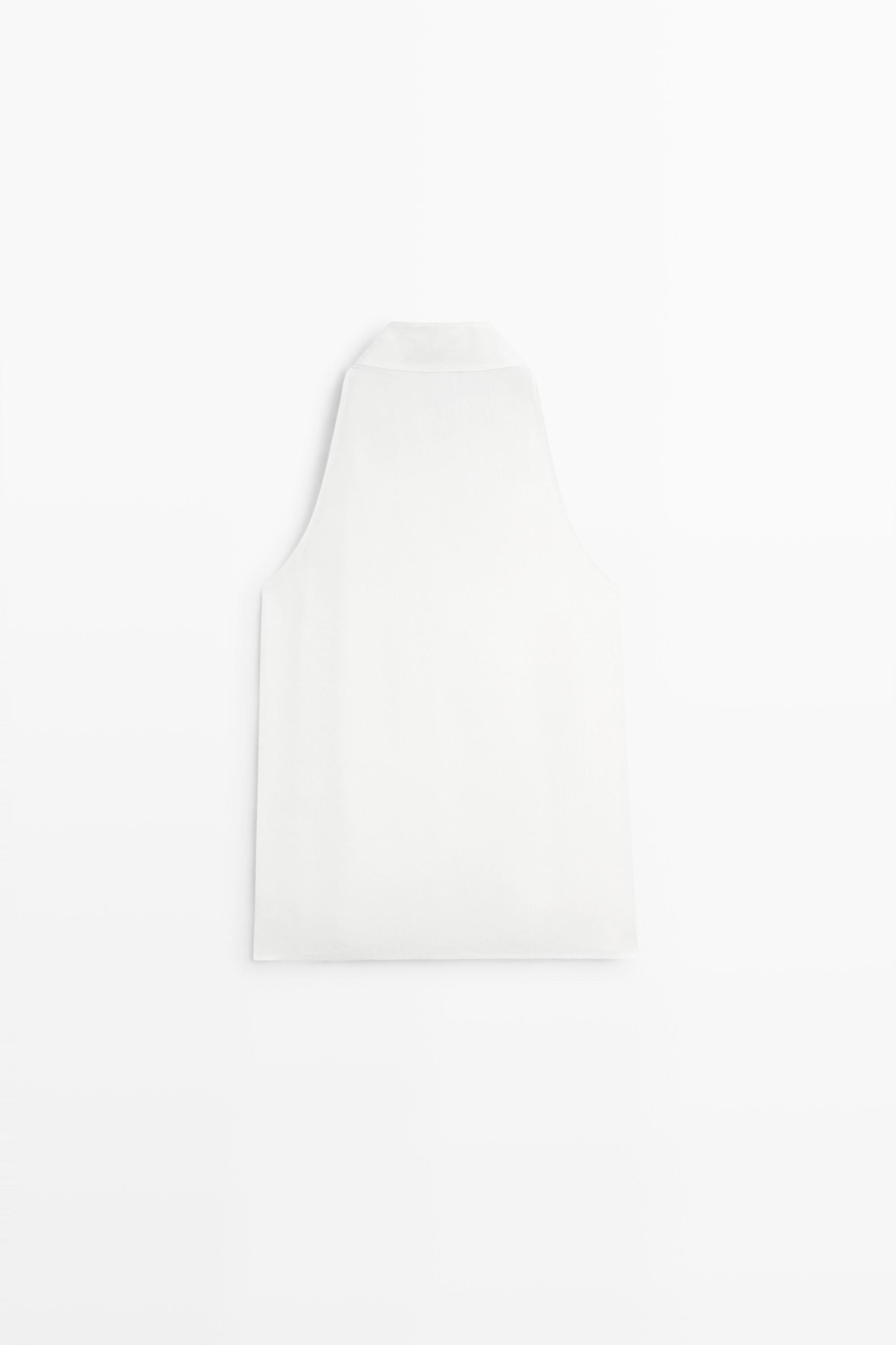 Flowing linen halter crossover top