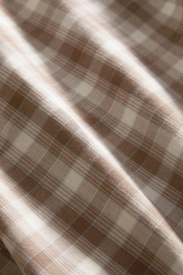 HOUSSE DE COUETTE ENFANT FLANELLE CARREAUX - Marron de Zara - Image 4