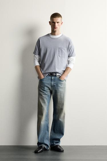 LOOSE FIT JEANS - blågrøn fra Zara