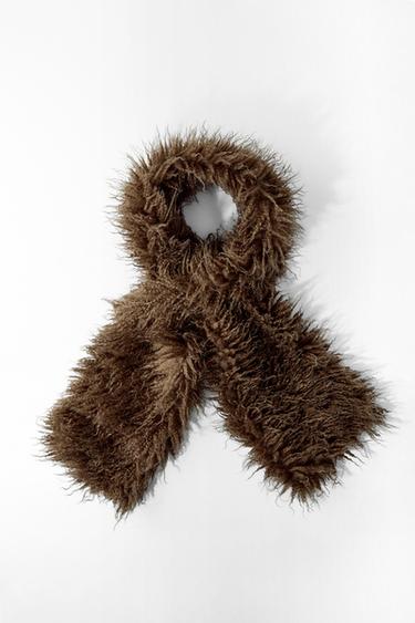 BUFANDA LISA PELO - Marrón / Topo de Zara