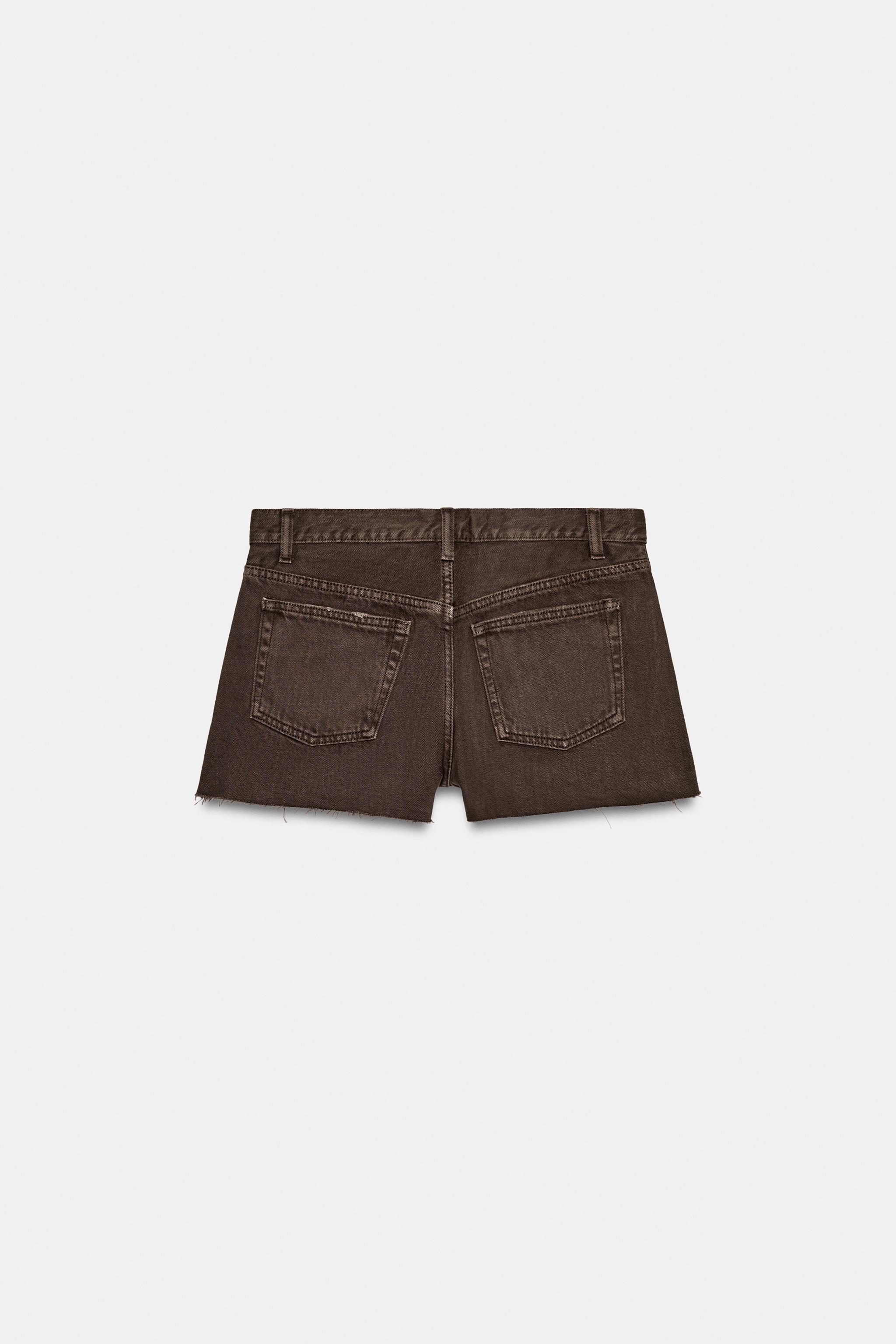 SHORT EN DENIM TRF COULEUR TAILLE MI-HAUTE