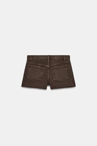 TRF COLOURED DENIM MID-WAIST BERMUDA SHORTS - Brown by Zara - Image 5