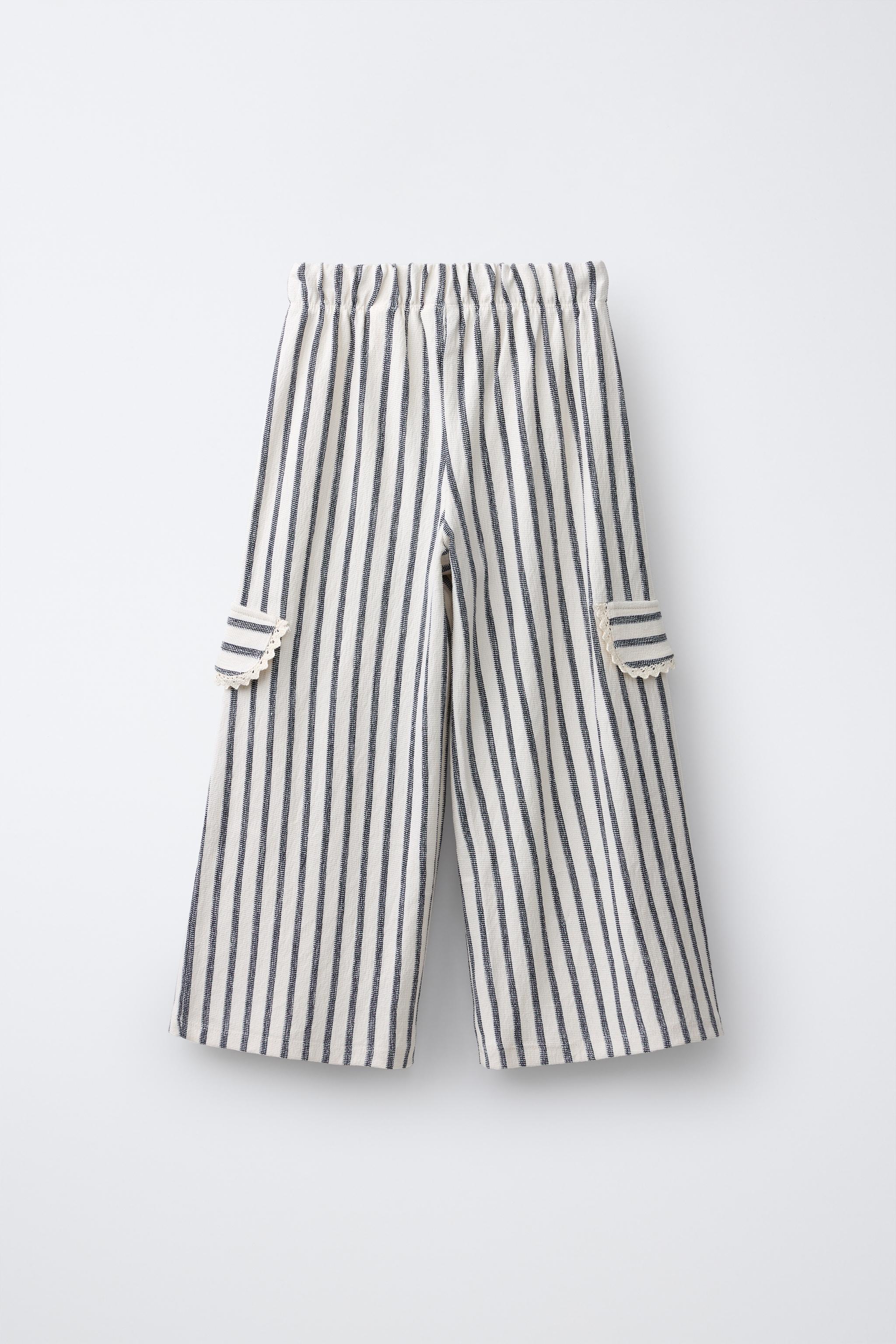 PANTALON CARGO WIDE LEG À RAYURES