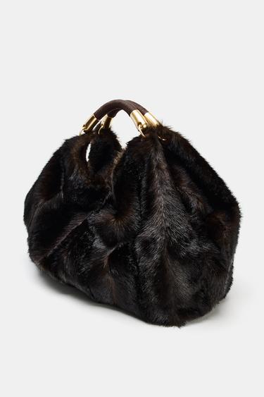 MAXI SAC EFFET FOURRURE - Marron de Zara - Image 2