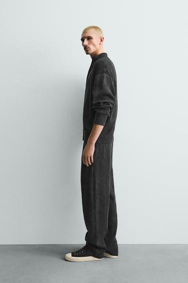 GILET EN MAILLE STRUCTURÉE LAVÉE - Bleu marine de Zara - Image 3