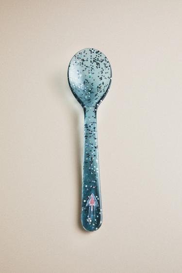 Zara KIDS' STAR GLITTER TRITAN™ SPOON - Blue
