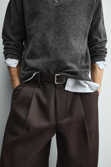 LEATHER BELT - Brown by Zara - Image 0