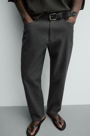 STRAIGHT-LEG JEANS - Grey by Zara