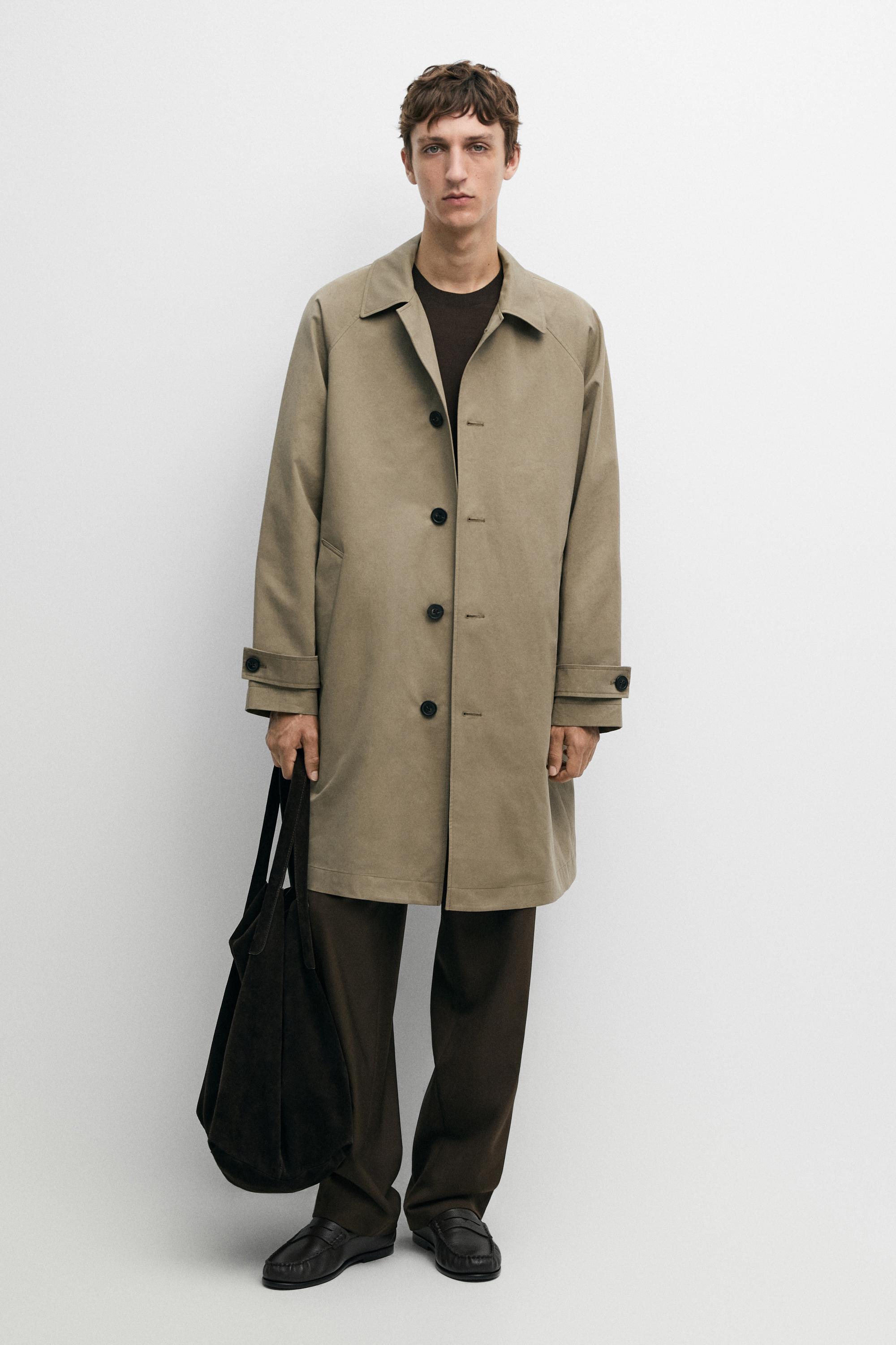 Oversize long 100% cotton trench coat