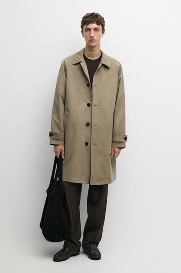 Zara Oversize long 100% cotton trench coat - Black gold
