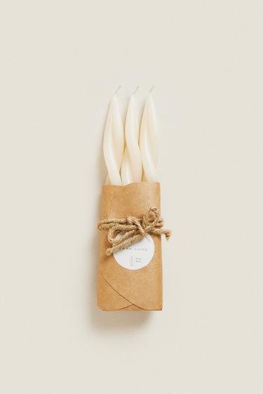 DECORATIEVE DINERKAARSEN MET SPIRAAL (3-PACK) - Licht ecru van Zara