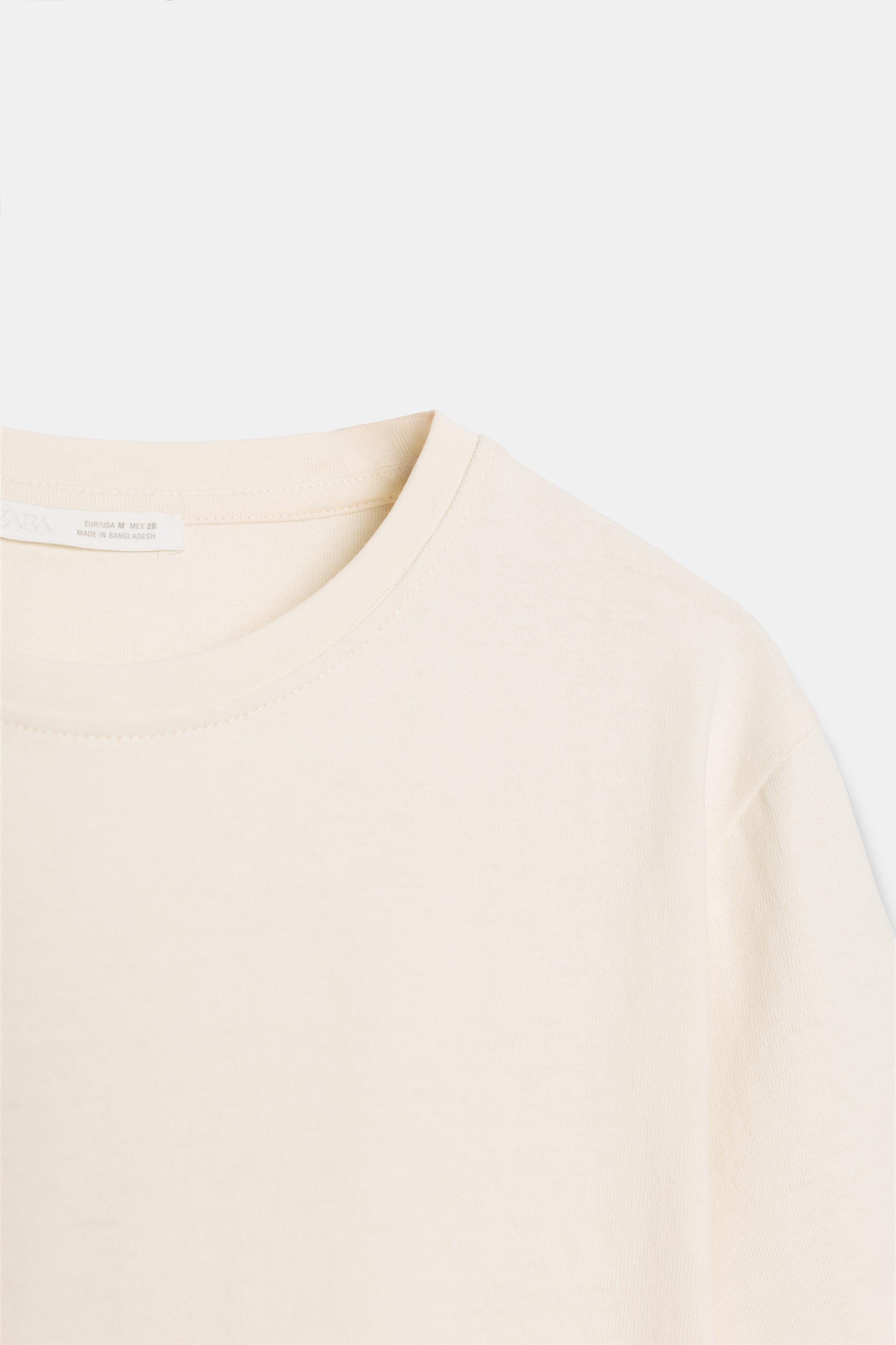 Zara RUSTİK PAMUKLU T-SHIRT görsel 7