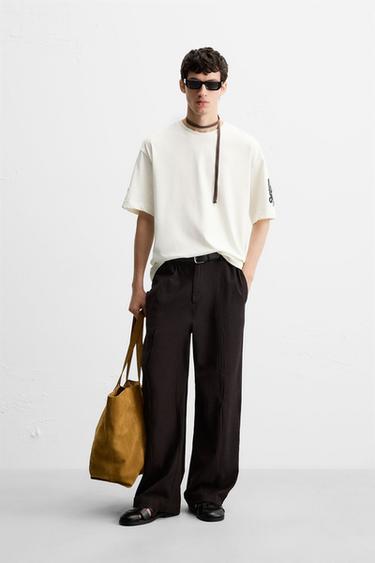 CONTRAST EMBROIDERY SHIRT - Oyster-white by Zara