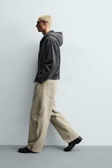 CONTRAST STRAIGHT-LEG JEANS - Grey / Beige by Zara - Image 5