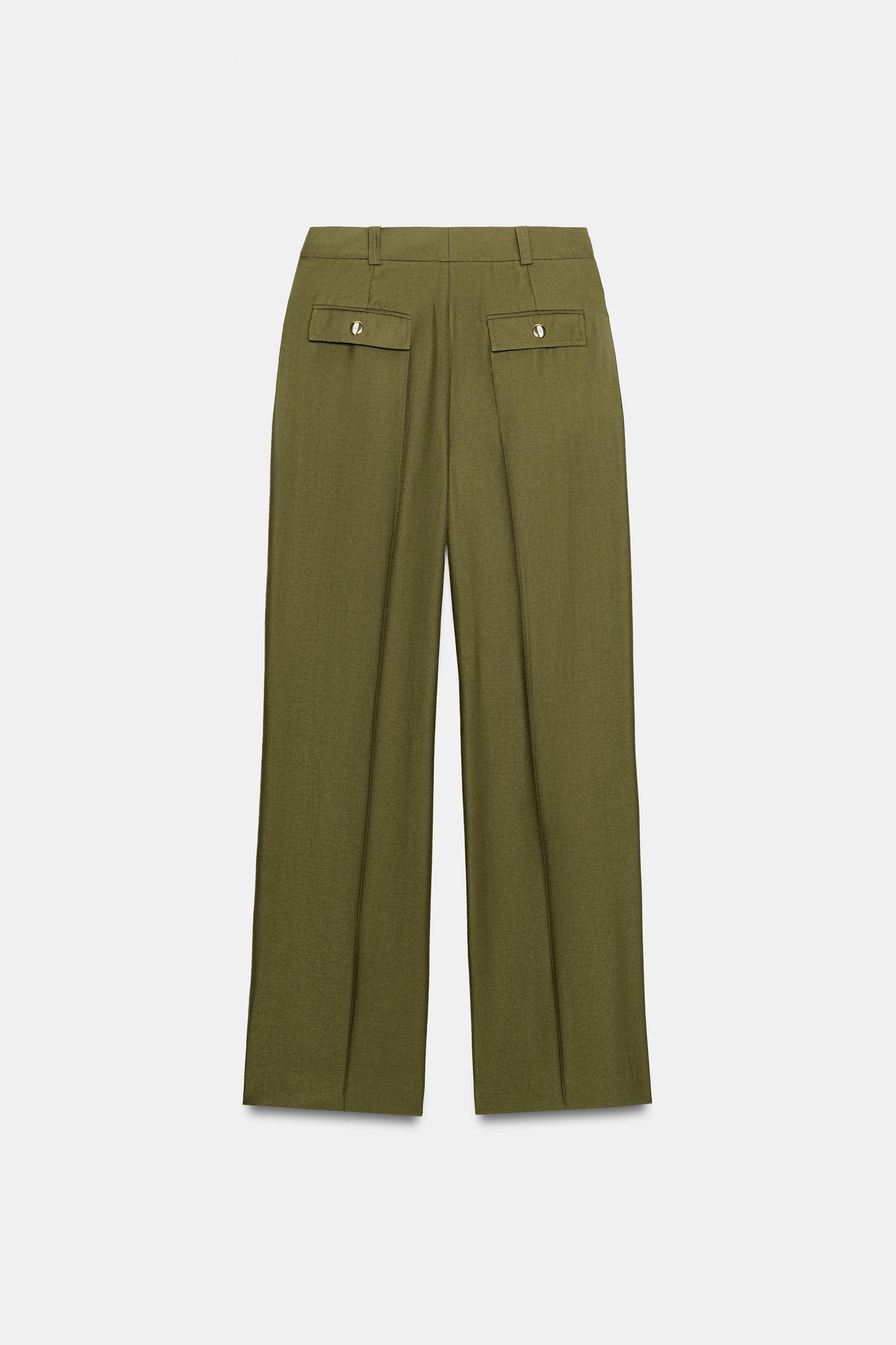 Женские брюки Zara HIGH-RISE STRAIGHT-LEG TROUSERS — фото 10