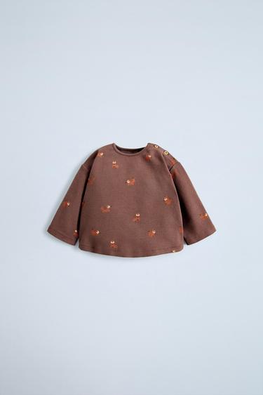 FOX PRINT T-SHIRT - Brown by Zara