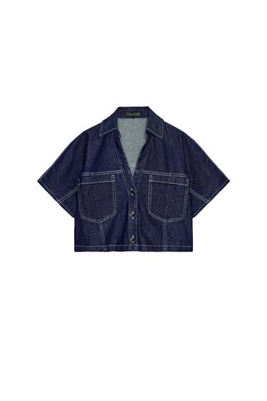 Z1975 SHORT DENIM SHIRT - Blue by Zara