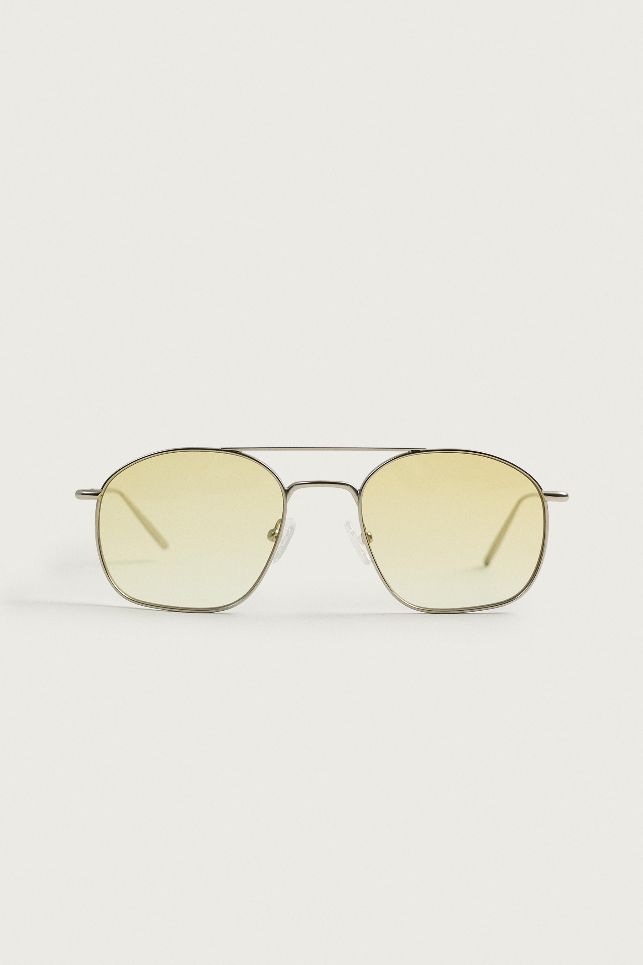 SQUARE METAL SUNGLASSES — Matte silver