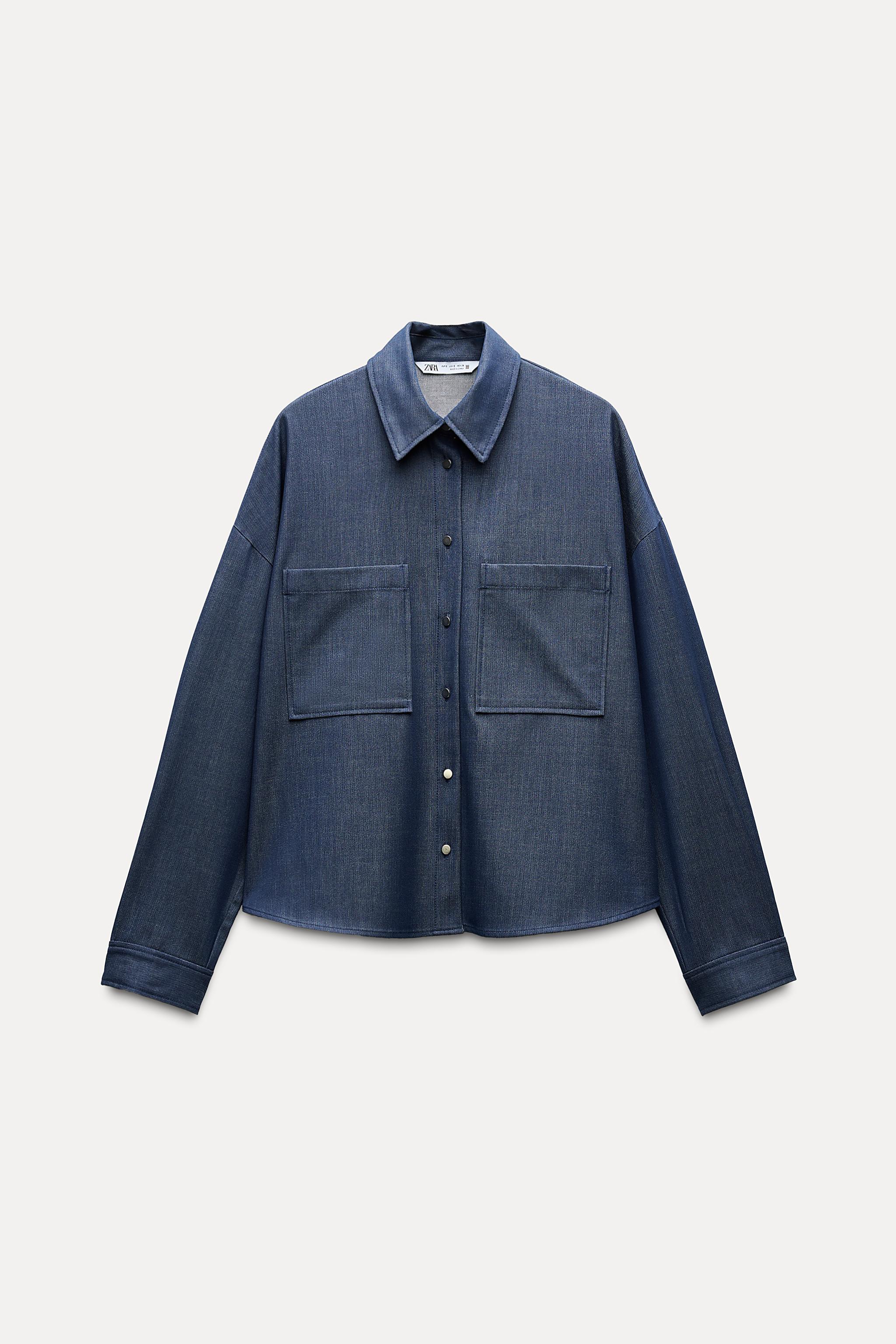 DENIM-EFFECT SHIRT - Blue | ZARA New Zealand
