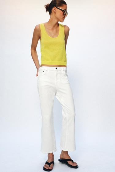 JEAN ZW COLLECTION CROPPED FLARE TAILLE MOYENNE - Blanc de Zara - Image 3