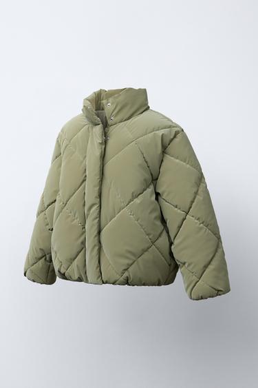 RUBBERISED PUFFER JACKET - Khaki by Zara - Image 1
