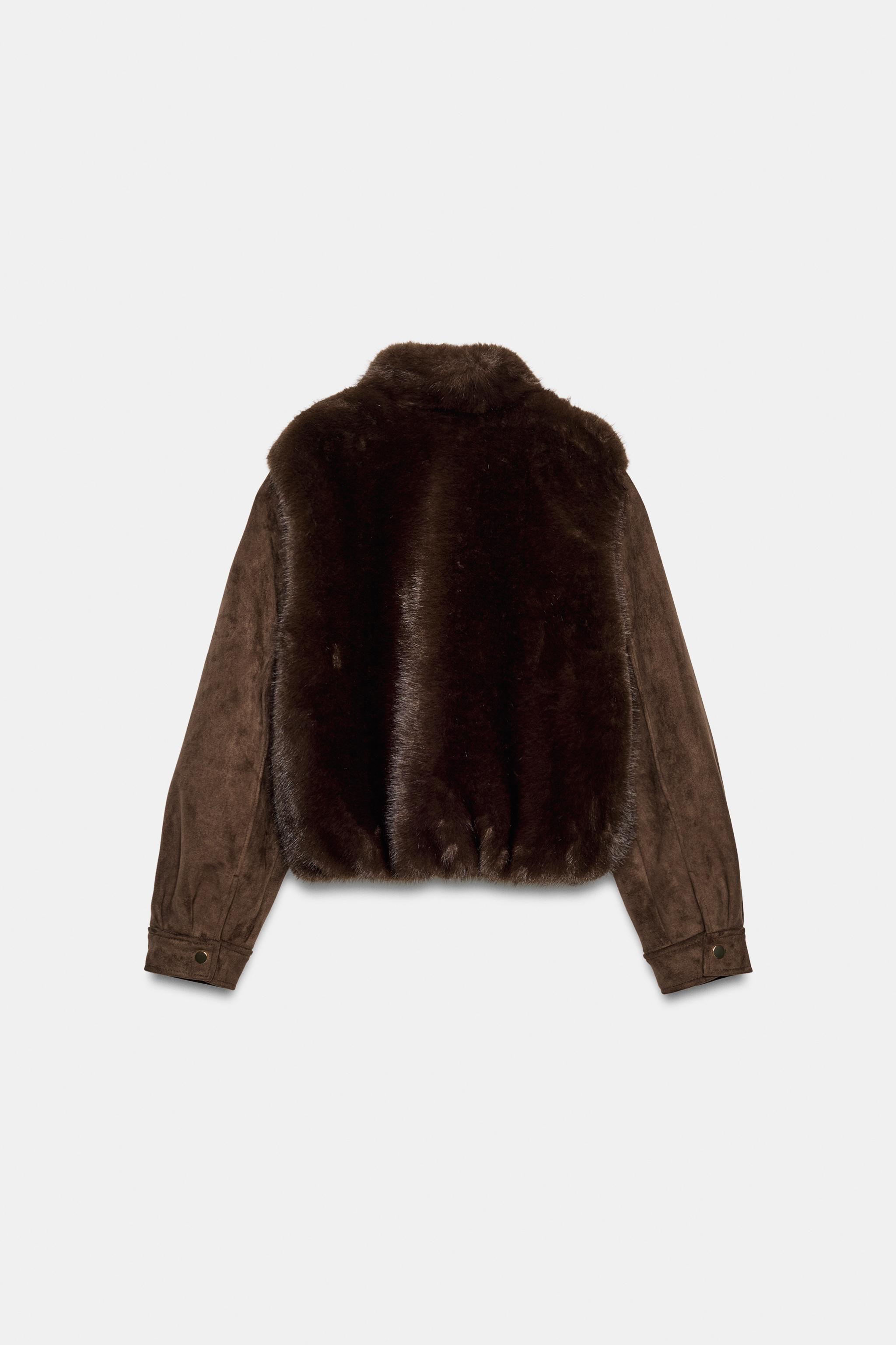 BLOUSON COMBINÉ EFFET FOURRURE