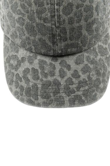 CAP AUS KÖPER MIT ANIMAL-PRINT - Hellgrau von Zara