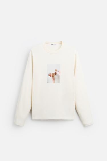 T-SHIRT IMPRIMÉ PHOTOGRAPHIQUE SQIRL - Blanc de Zara