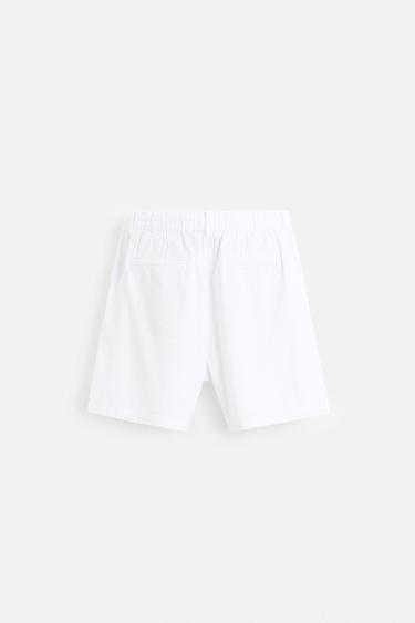 BERMUDA EN COTON ET LIN - Blanc de Zara - Image 6