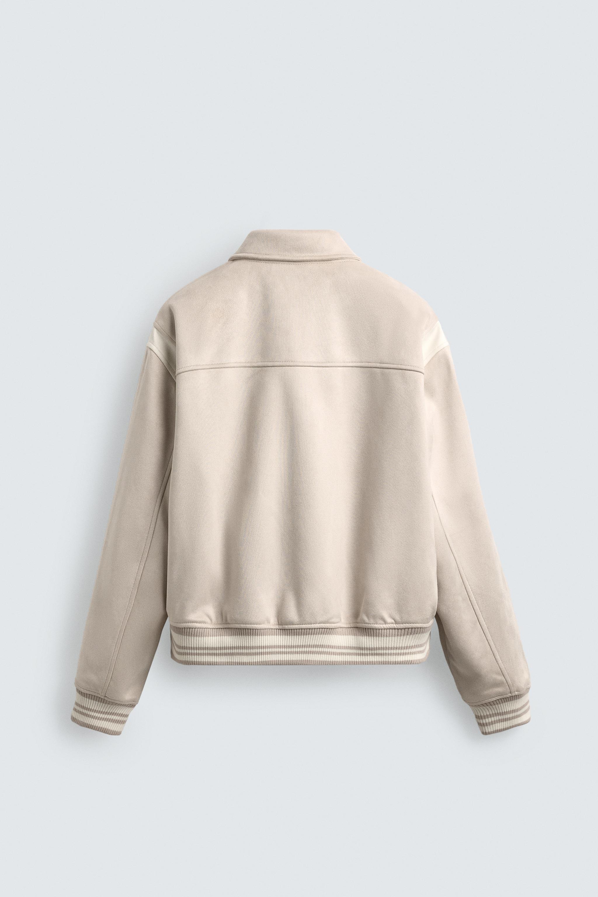 FAUX SUEDE BOMBER JACKET