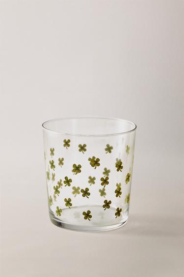 Zara GLASS TUMBLER WITH TRANSFER - Green