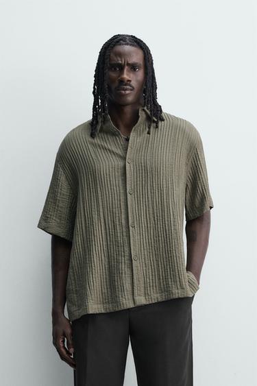 CHEMISE FLUIDE STRUCTURÉE EN RELIEF - Kaki de Zara