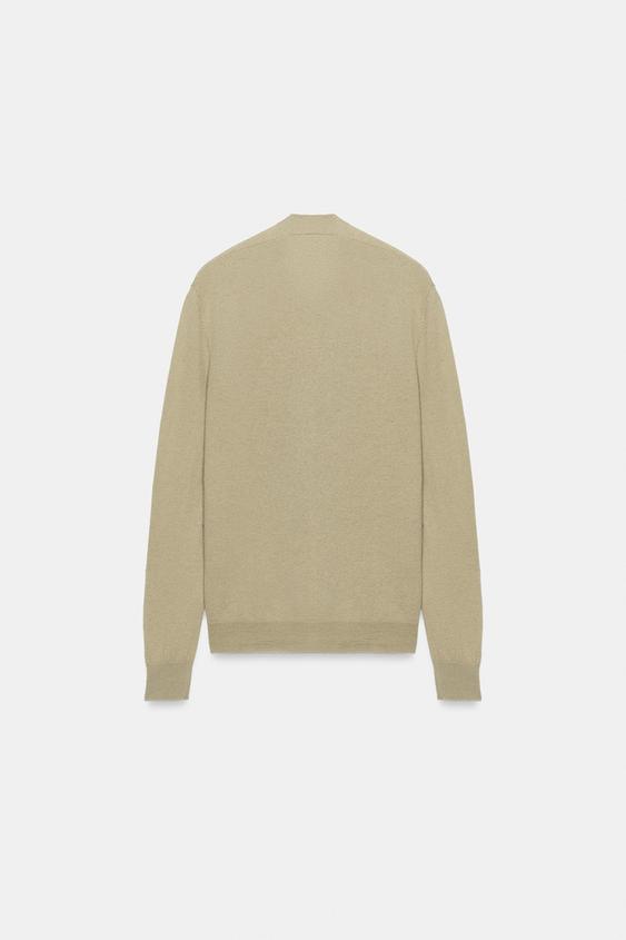 100% EXTRA-SOFT WOOL V-NECK CARDIGAN - Greenish by Zara - Image 6