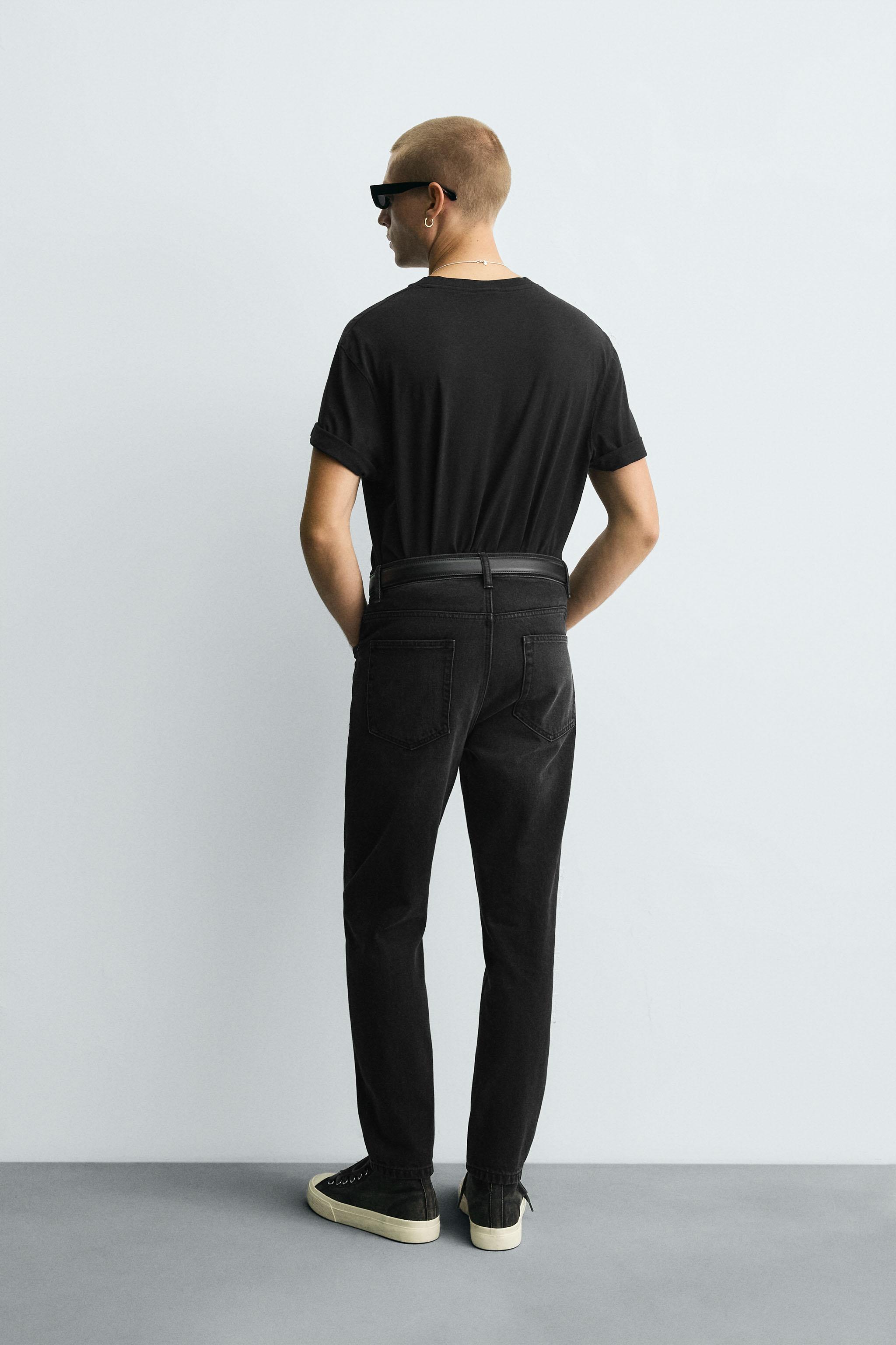 JEANS SLIM CROPPED FIT Azul claro ZARA Mexico