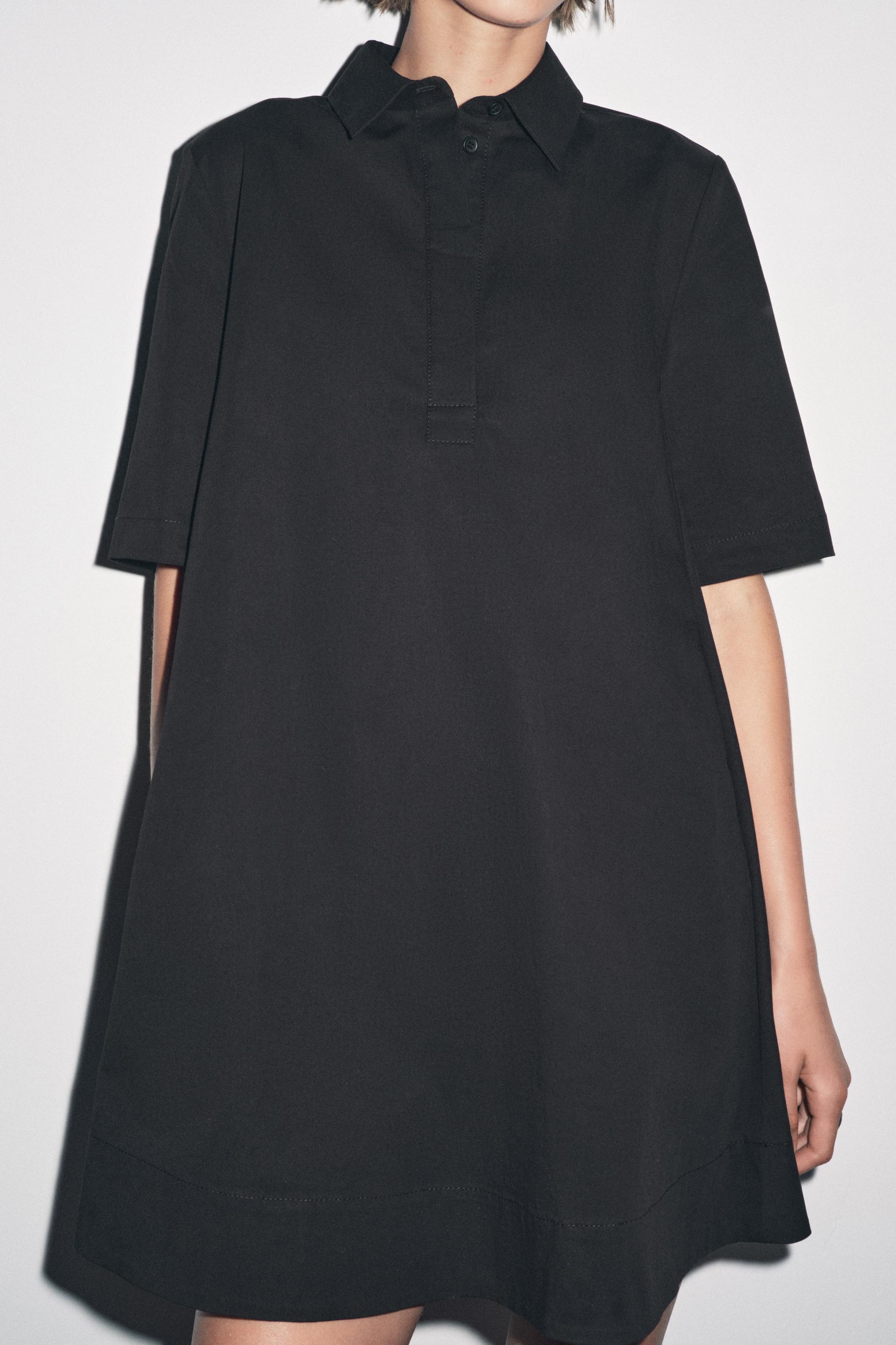 ZW COLLECTION ポプリンショートワンピース - ホワイト | ZARA