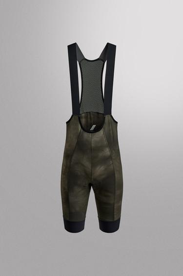 Zara GRAVEL SHORT BIB SHORTS - Black