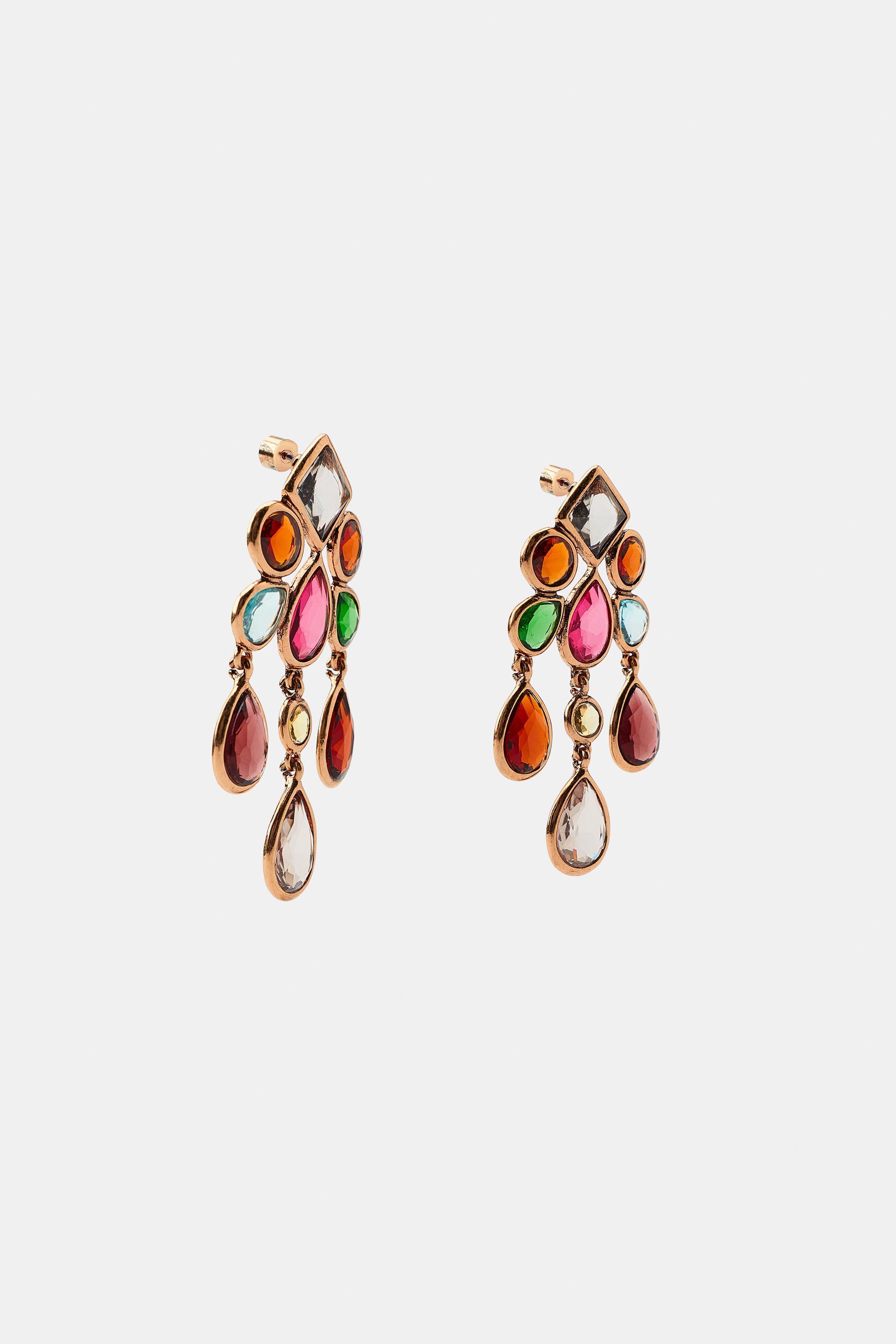 Женские аксессуары Zara COMBINATION JEWEL EARRINGS — фото 3