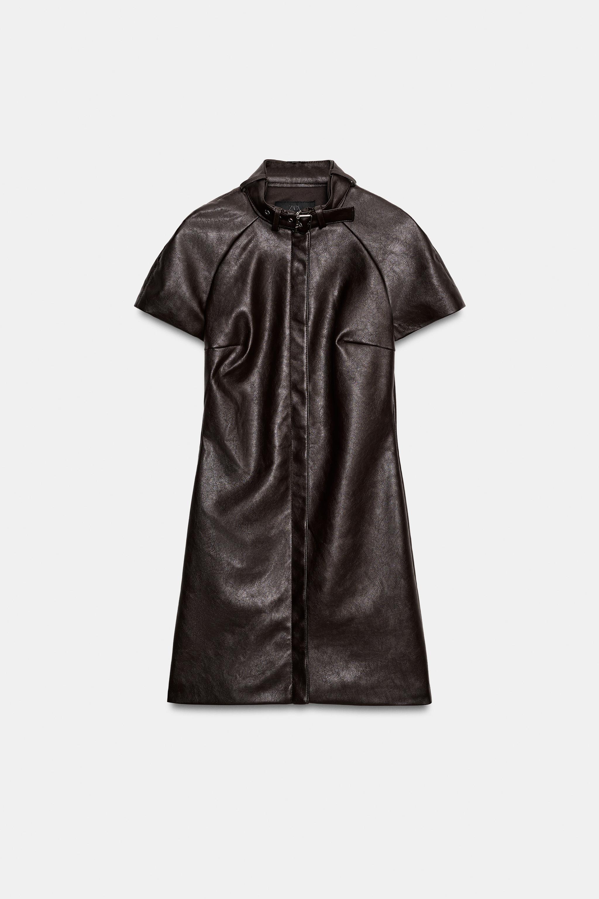 Zara TOKALI SUNİ DERİ MİNİ ELBİSE görsel 6
