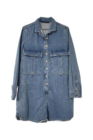 TRF DENIM LONG SLEEVE ROMPER